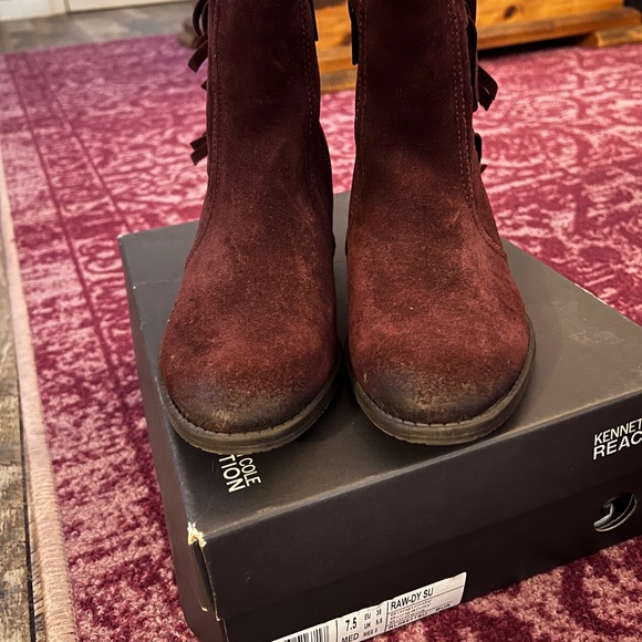 Kenneth Cole Raw-dy purple/burgundy suede fringe boot - Picture 2 of 5